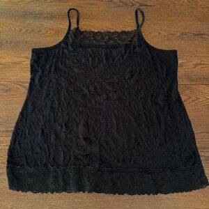 Maurices Plus Size 3X BLACK Stretchy Crinkle Lace Cami